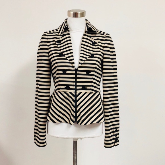 White House Black Market Jackets & Blazers - WHBM Jacket Size 4 Tan/Black Stripe